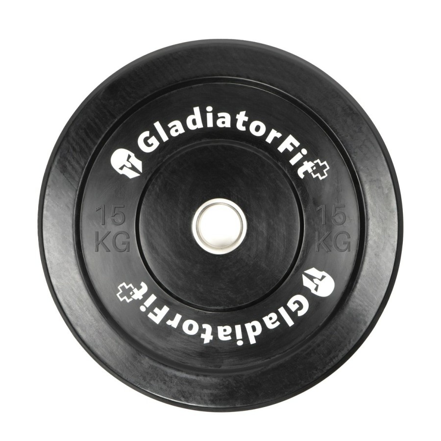 Discos De Peso | Gladiator Olympic Black Rubber "Bumper Plate" O 51Mm