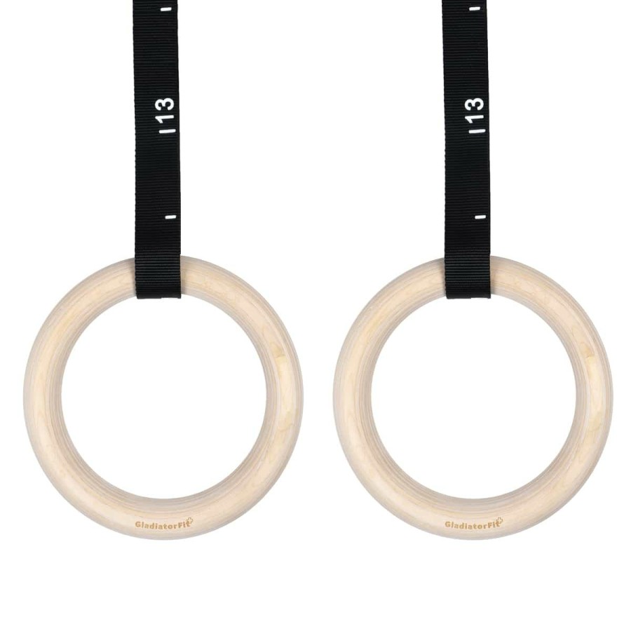 Otro | Gladiator Gymnastics Rings O 25Mm In Wood With Adjustable Strap